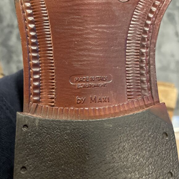 Vtg Michele Olivieri Italian Men’s 9 Brown Leather Hybrid Oxford & Chelsea Boot main image 4